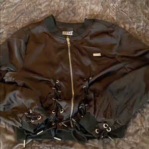 Shade zip up silk jacket